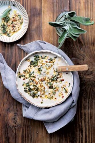 Celery Root Soup with Hazelnut and Sage Pesto Recipe